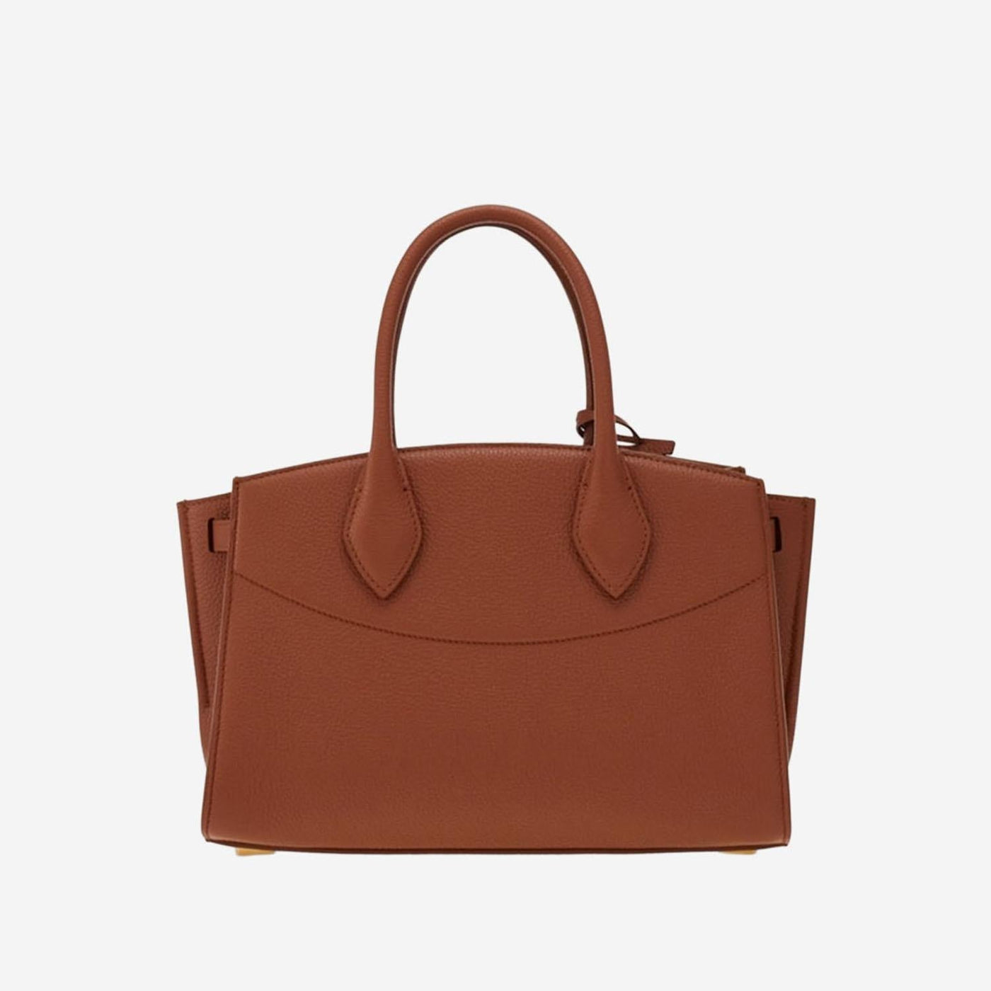 Ferragamo Textured Calfskin Shoulder Bag — Brown Leather