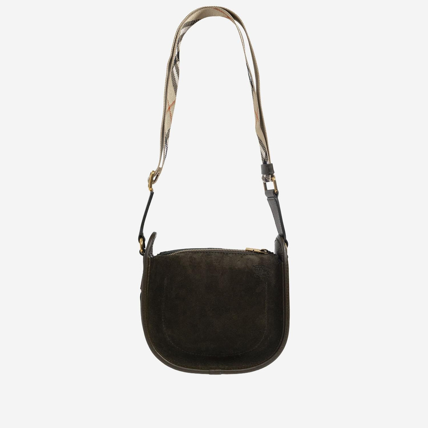 Burberry Suede Leather Shoulder Bag — Black