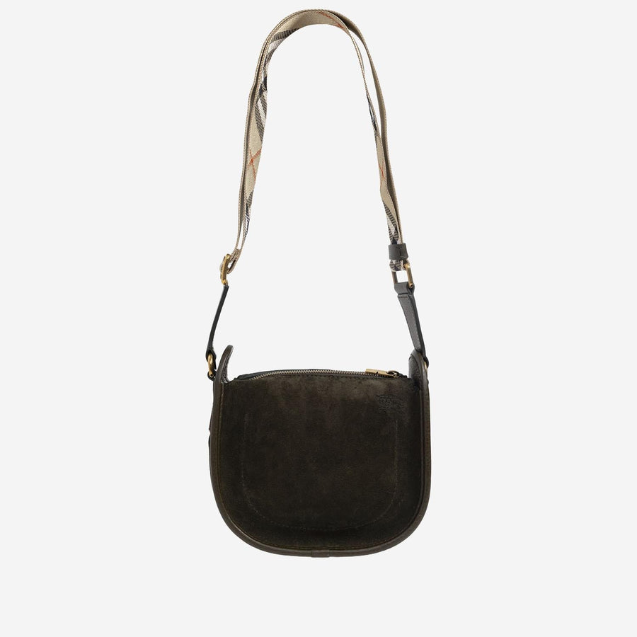 Burberry Suede Leather Shoulder Bag — Black