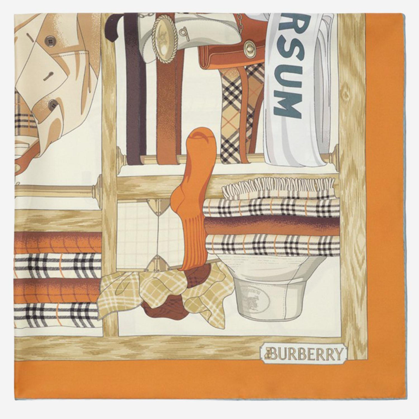 Burberry Silk Twill Print Scarf — Multicolor Scarfs