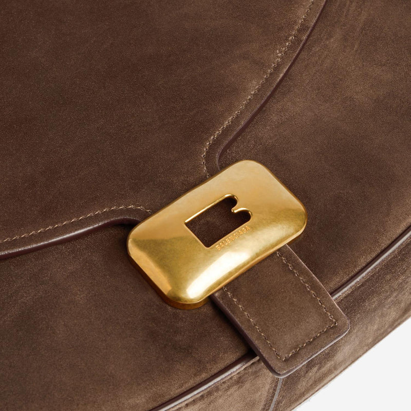 Balenciaga Suede Shoulder Bag — Brown