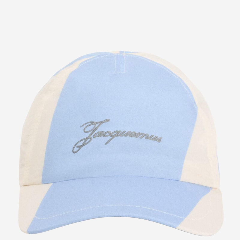 Jacquemus Acu00799aw00753 Embroidered Logo Baseball Cap — Blue Polyamide Caps