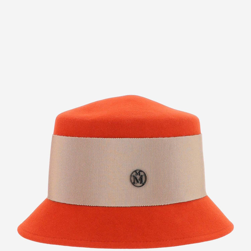 Maison Michel 1083031001 Rabbit Felt Bucket Hat — Orange