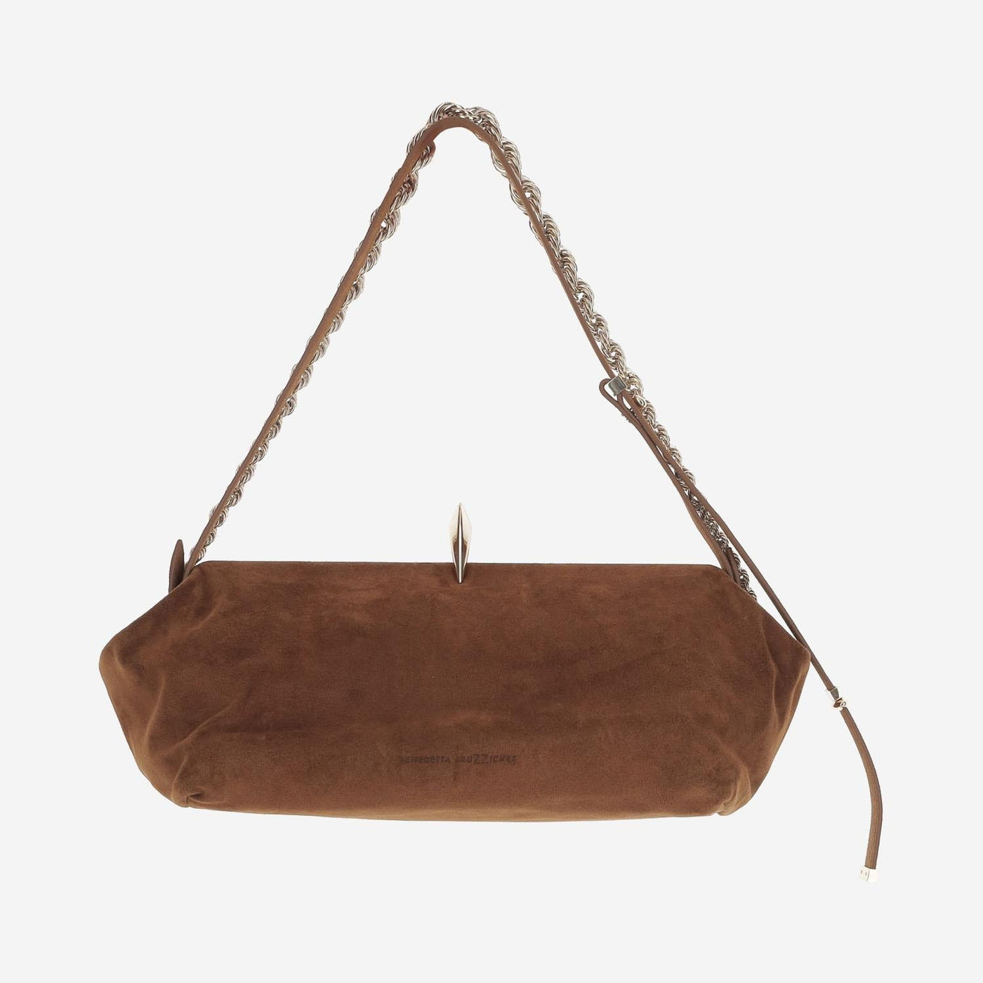Benedetta Bruzziches Sophia Shoulder Bag — Brown Suede Leather