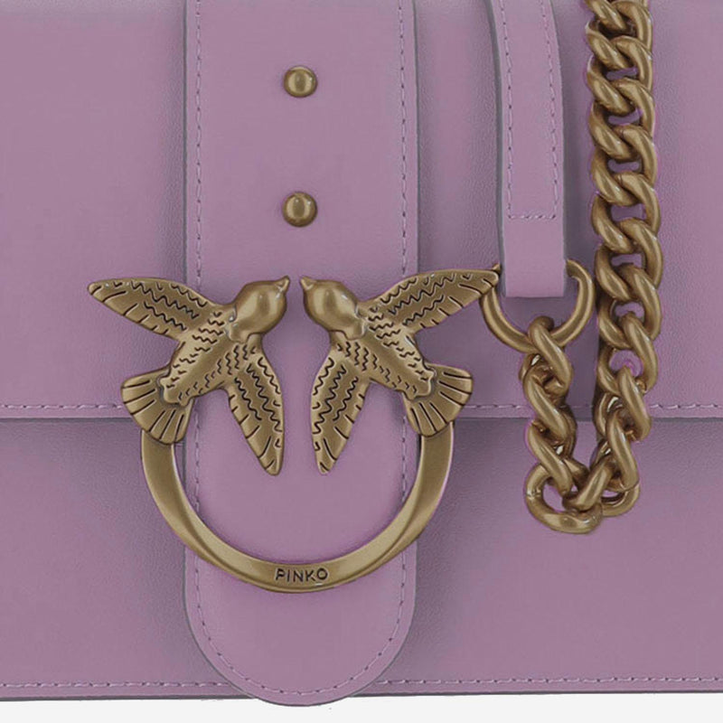Pinko Love One Shoulder Bag — Purple Leather