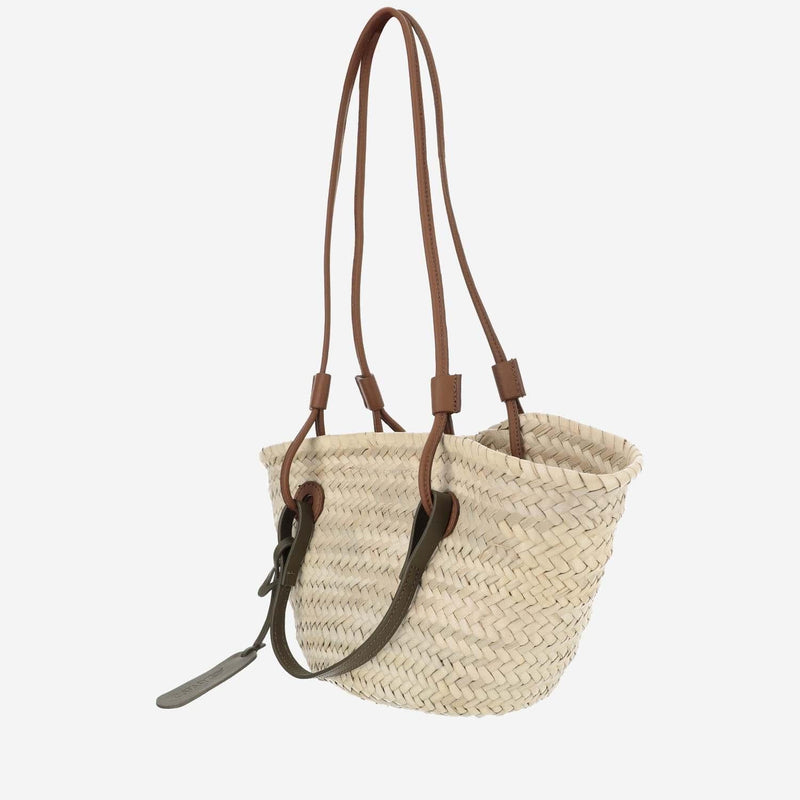 Filippo Catarzi Woven Straw Shoulder Bag — Beige
