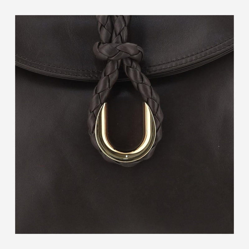 Bottega Veneta Freedom Shoulder Bag — Brown Calfskin