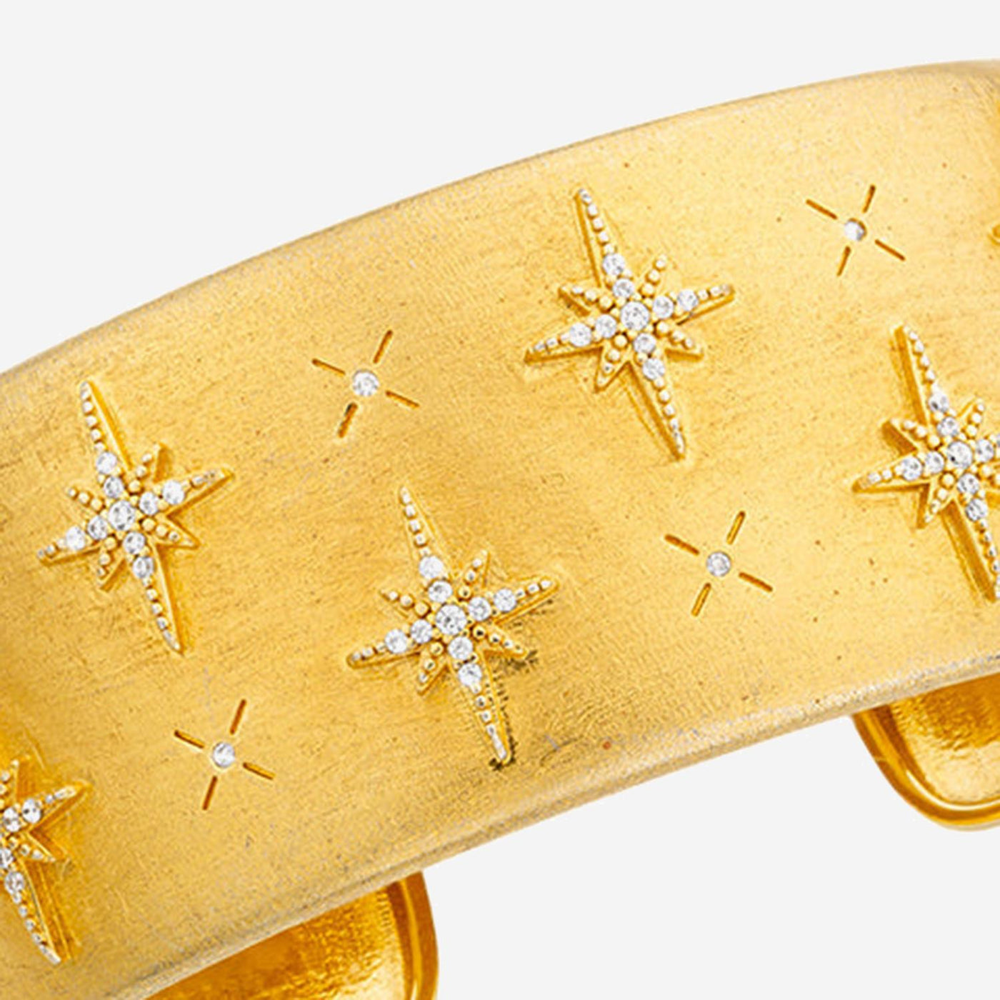 Mya Bay Crystal-Embellished Cuff Bracelet — Gold Brass Bracelets