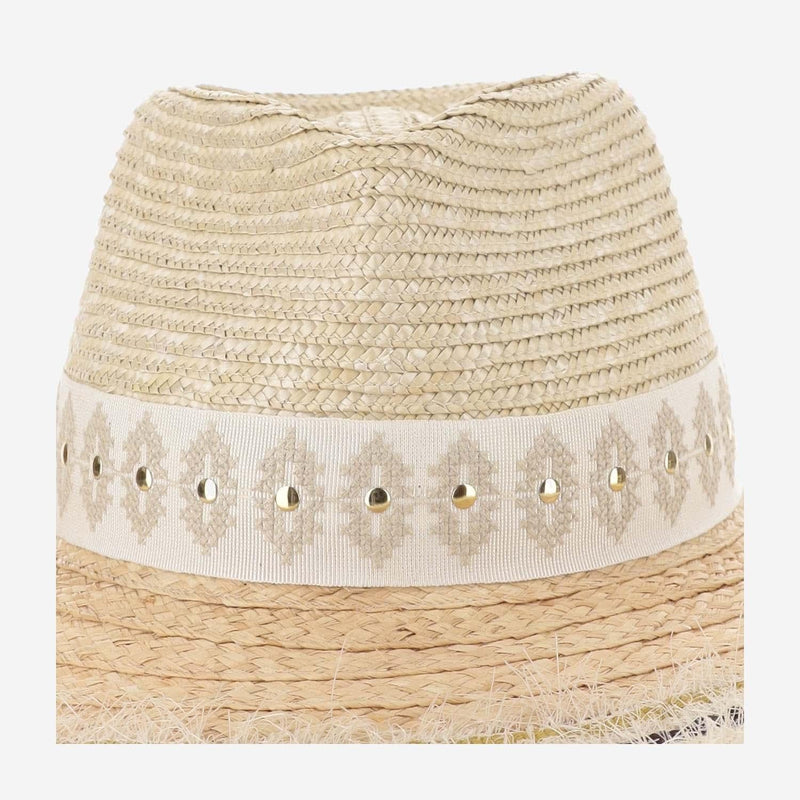 Ferruccio Vecchi 385981 Straw And Viscose Blend Sun Hat — Beige