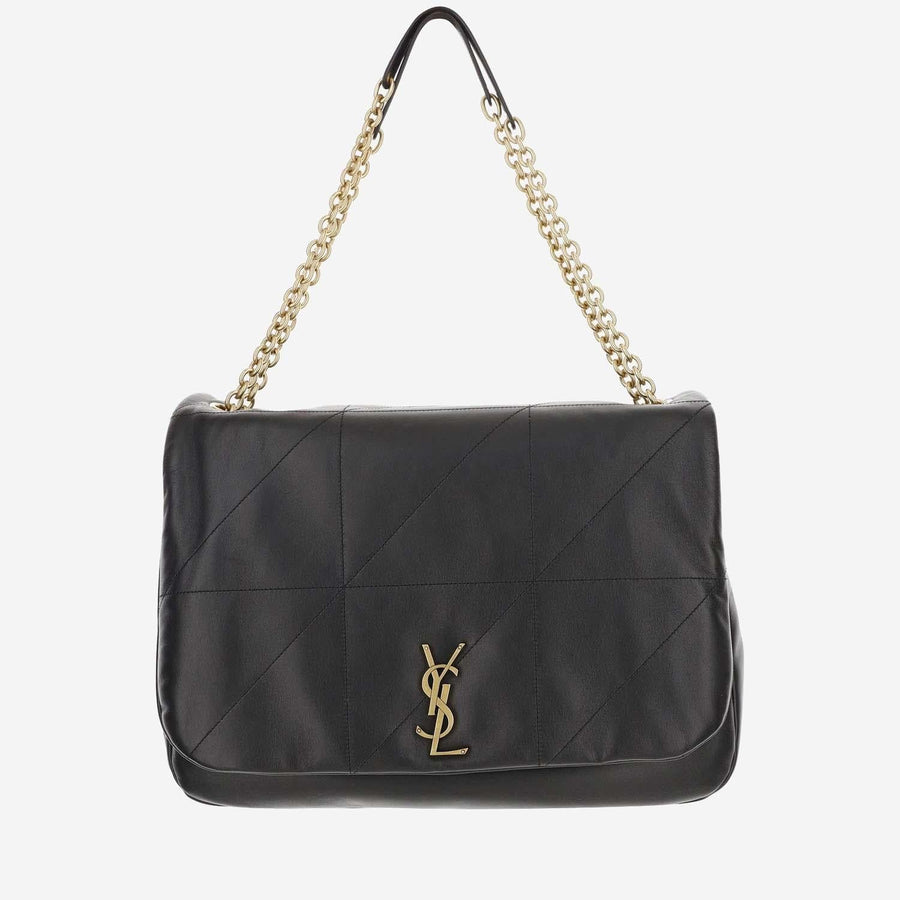 Saint Laurent Quilted Lambskin Shoulder Bag — Black