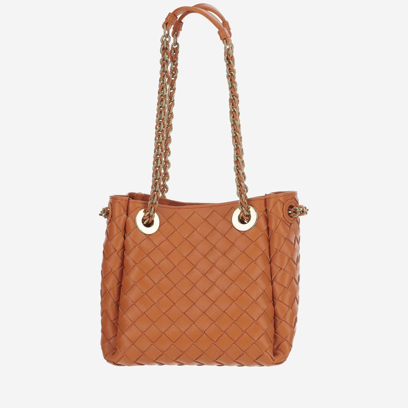 Bottega Veneta Parachute Shoulder Bag — Orange Lambskin
