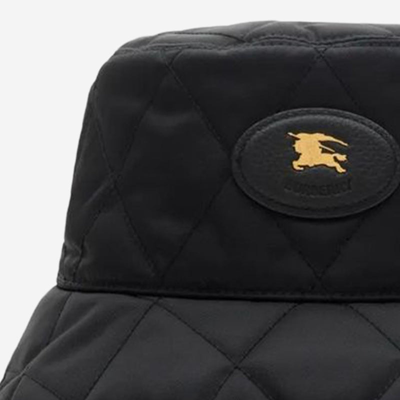 Burberry 8125534 Horseshoe-Quilted Bucket Hat — Black Polyamide