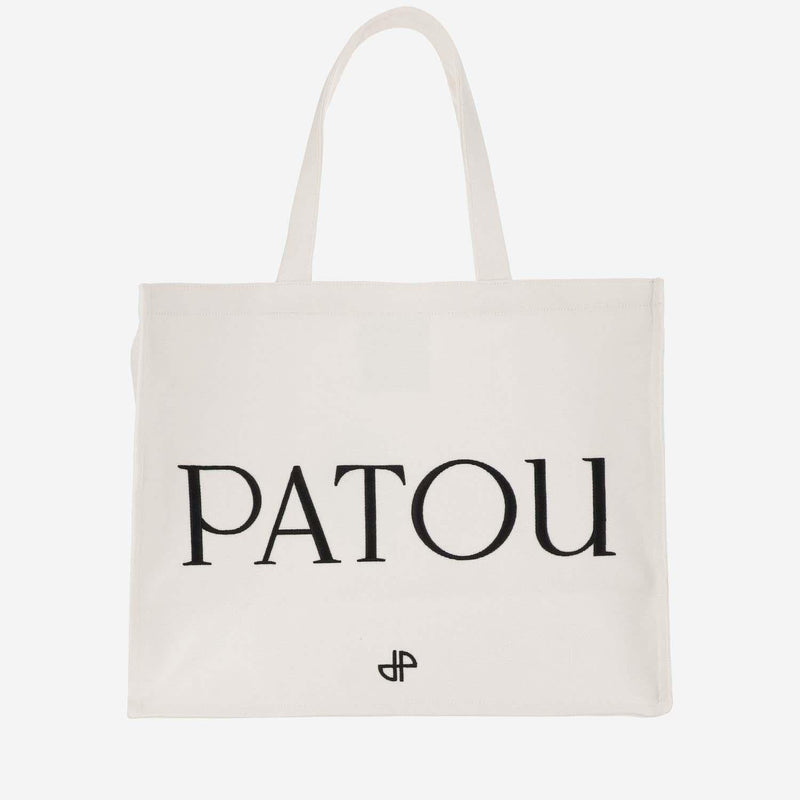 Patou Organic Cotton Canvas Tote Bag — White