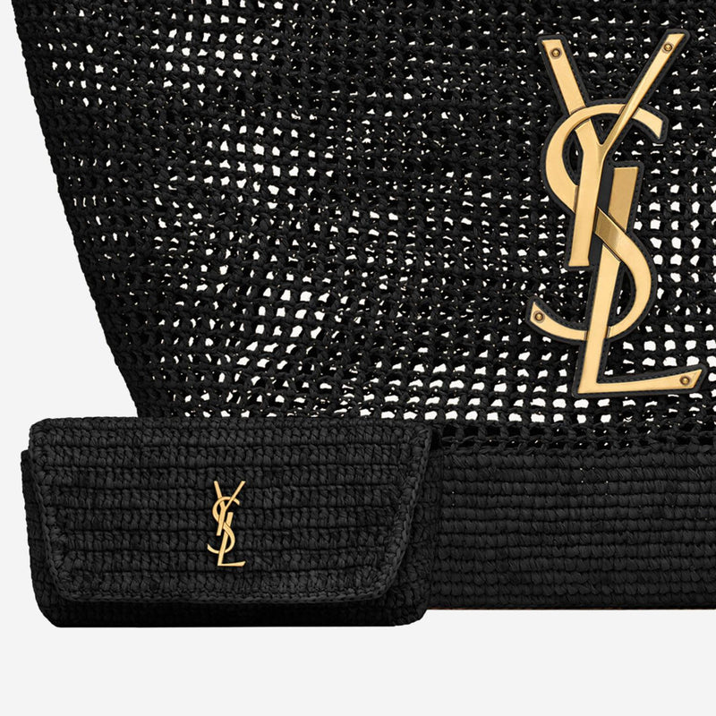 Saint Laurent Icare Tote Bag — Black Raffia