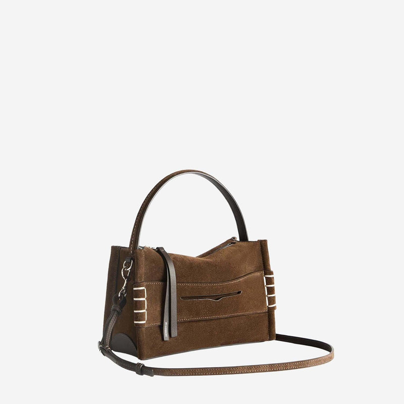 Jw Anderson Suede Loafer-Inspired Shoulder Bag — Brown