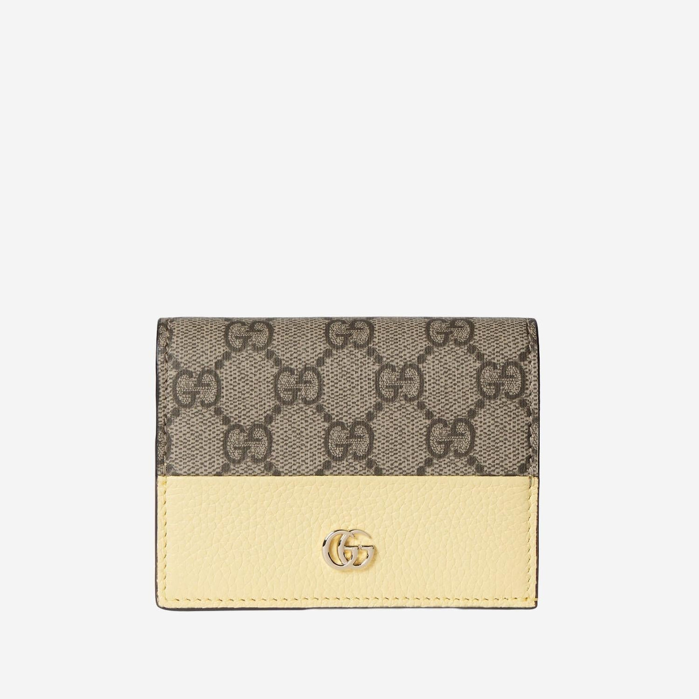 Gucci Two-Tone Gg Supreme Leather Wallet — Yellow & Purses