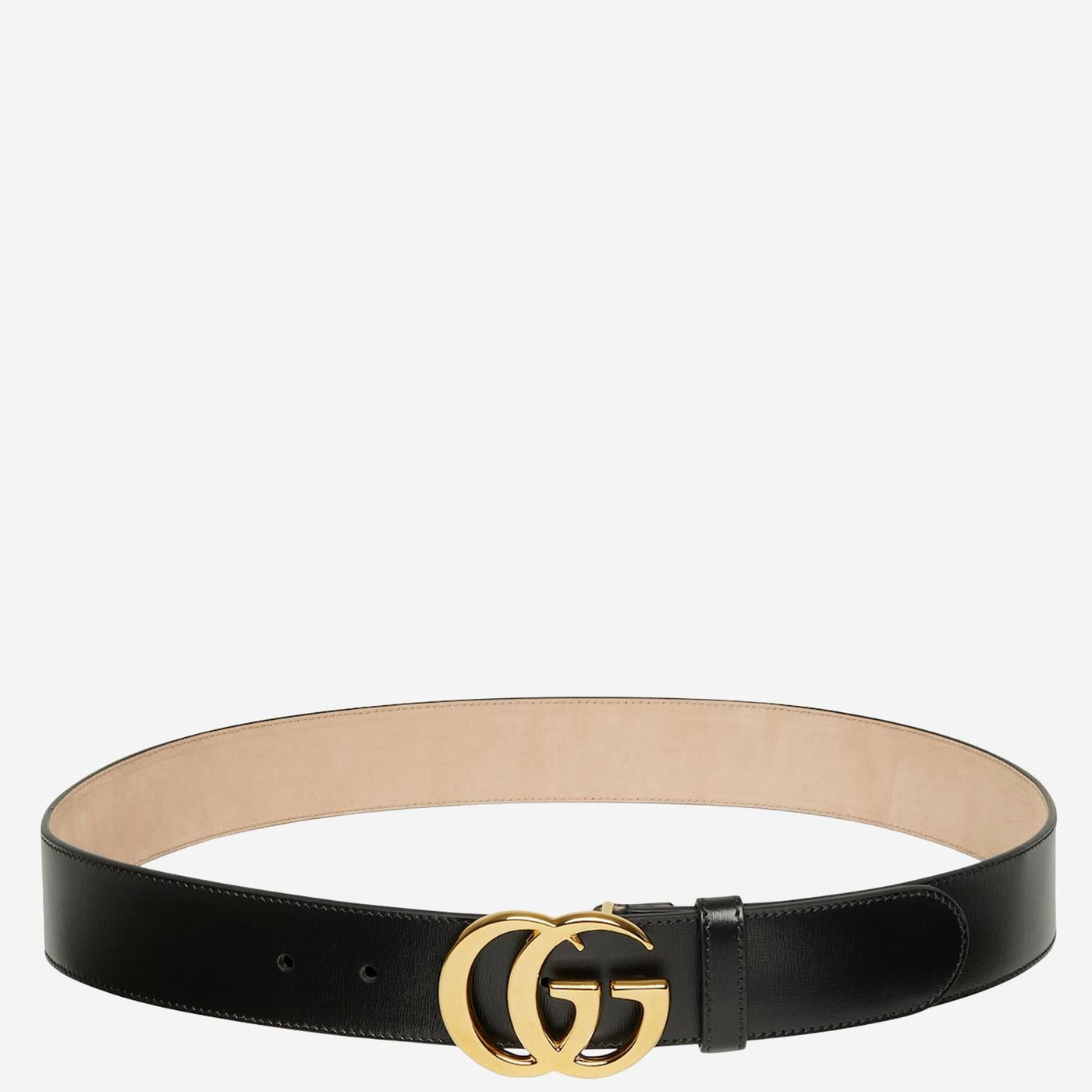 Gucci Logo-Buckle Leather Belt — Black