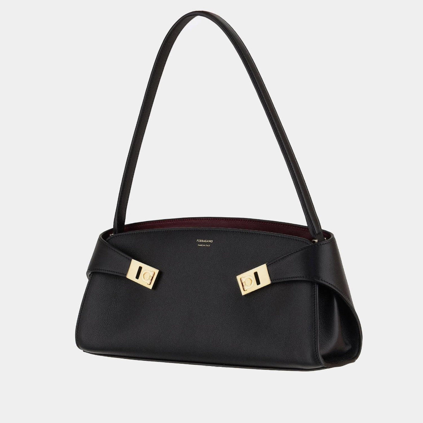 Ferragamo Shoulder Bag — Black Calfskin