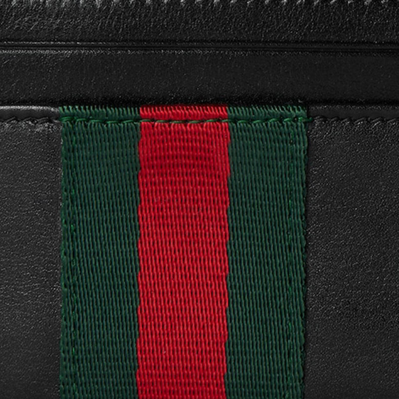 Gucci Web Card Case — Black Leather Wallets & Cardholders