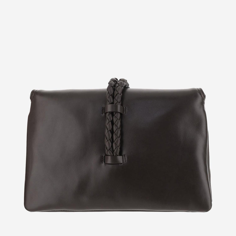 Bottega Veneta Freedom Shoulder Bag — Brown Calfskin
