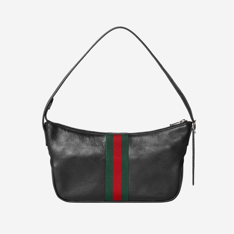 Gucci Lunetta Shoulder Bag — Black Leather