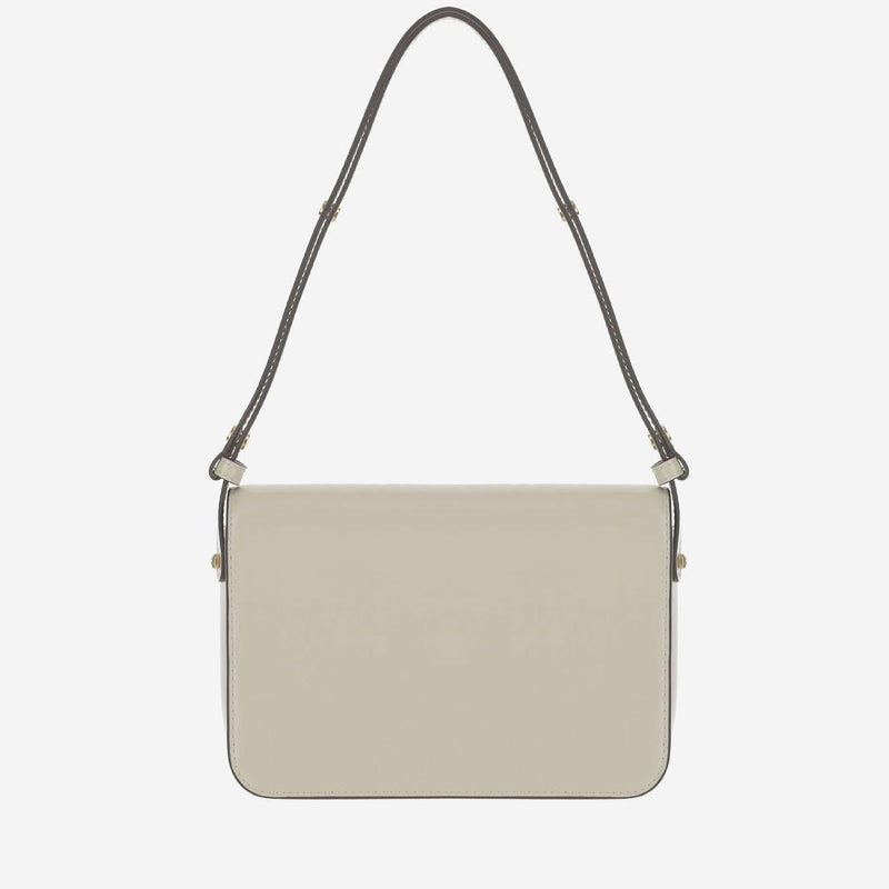 Tory Burch Glossy Leather Shoulder Bag — White