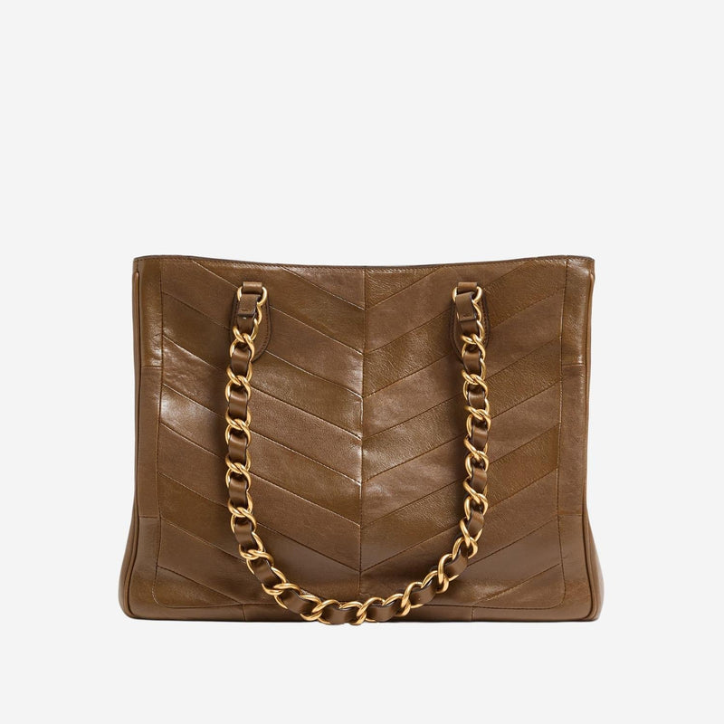 Valentino Garavani Lasein Shoulder Bag — Brown Leather