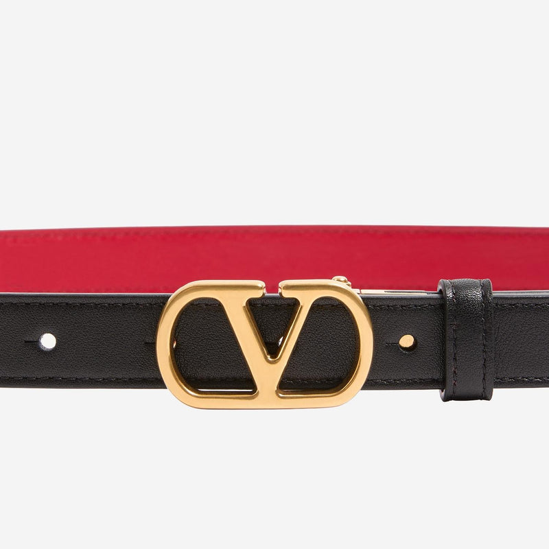 Valentino Garavani Reversible Calf Leather Belt — Black - Bos Taurus