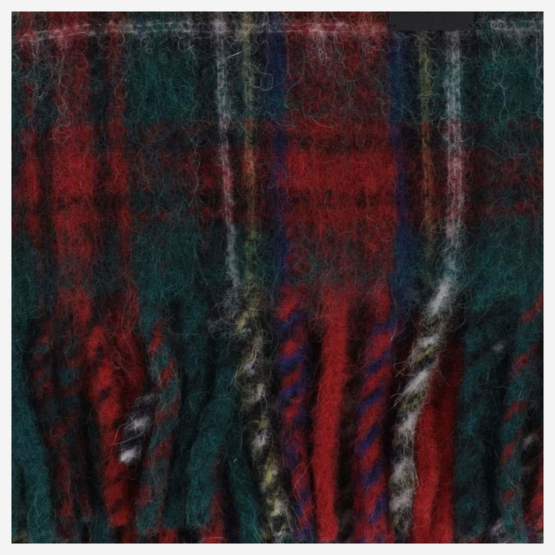Saint Laurent Wool Blend Check Scarf — Red Alpaca Scarfs
