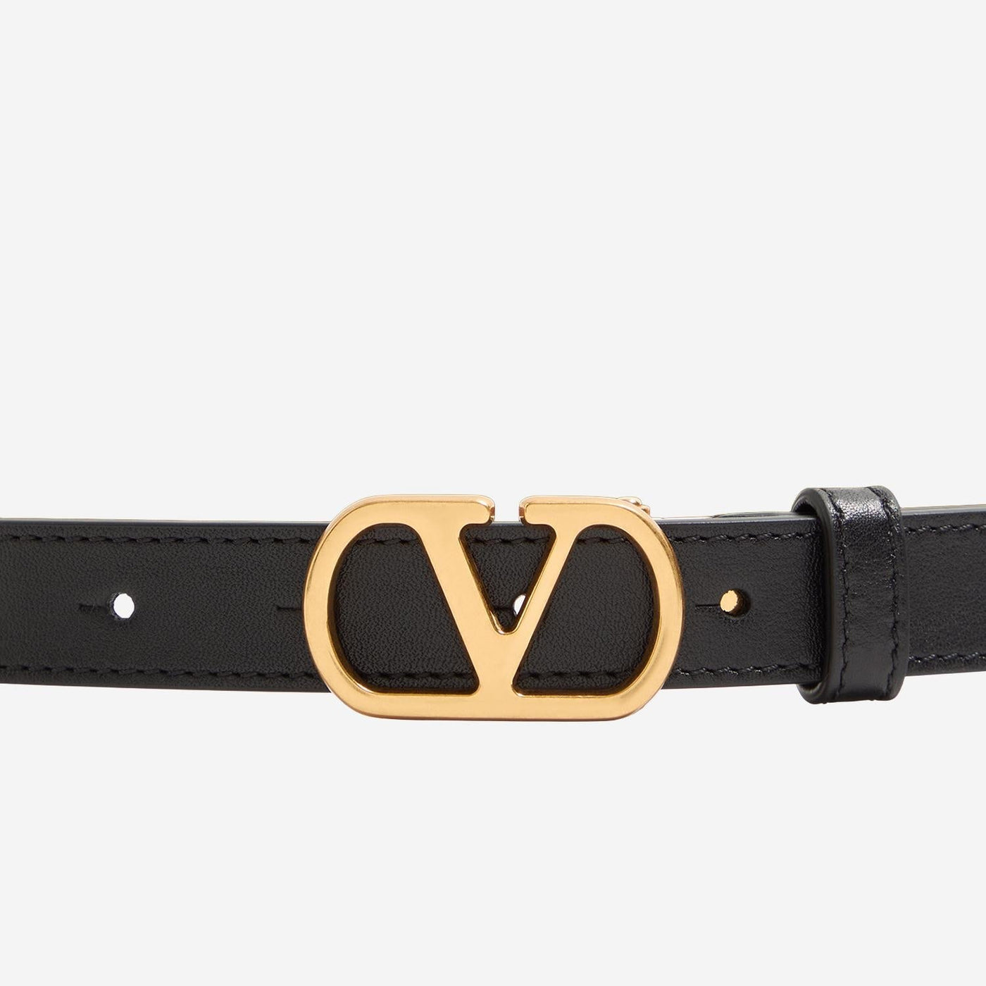 Valentino Garavani Vlogo Signature Leather Belt — Black Calf - Bos Taurus