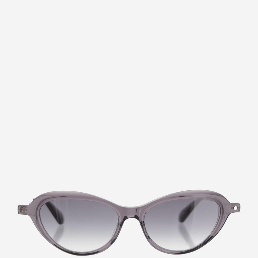 Carven Cc4096s Oval Acetate Sunglasses — Taupe