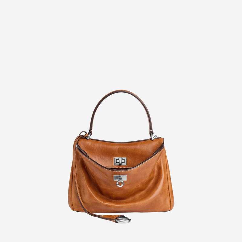 Balenciaga Rodeo Shoulder Bag — Brown Calfskin Leather