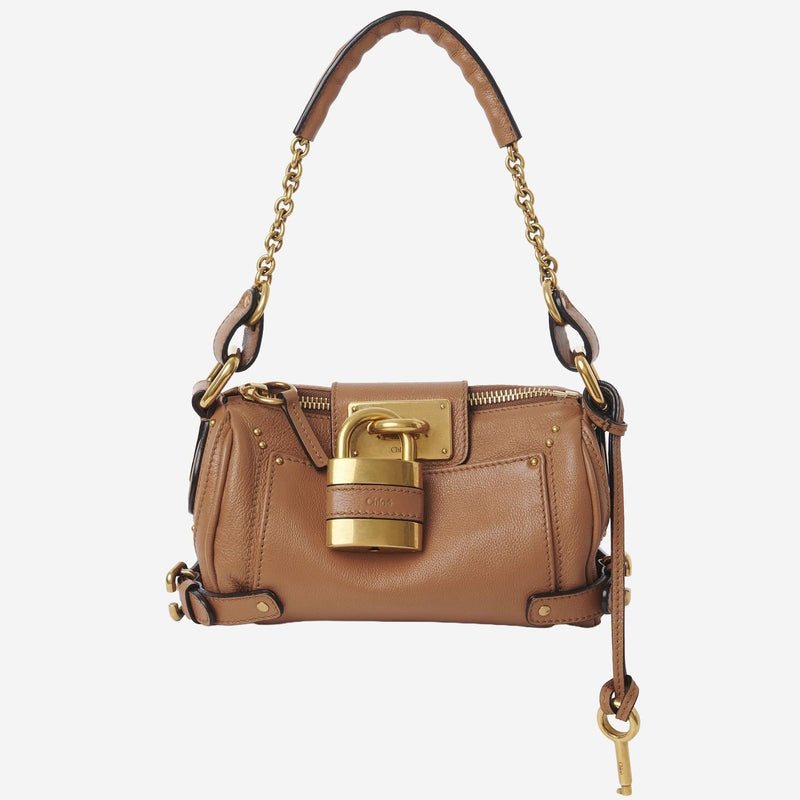 Chloé Paddington Shoulder Bag — Beige Leather
