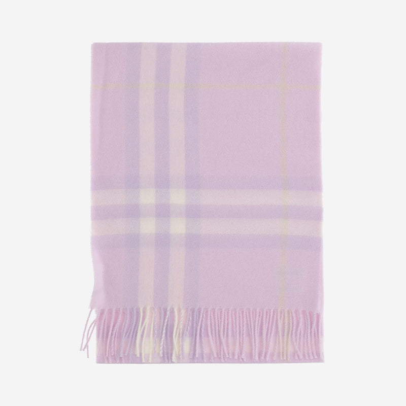 Burberry Check-Patterned Cashmere Scarf — Pink Scarfs