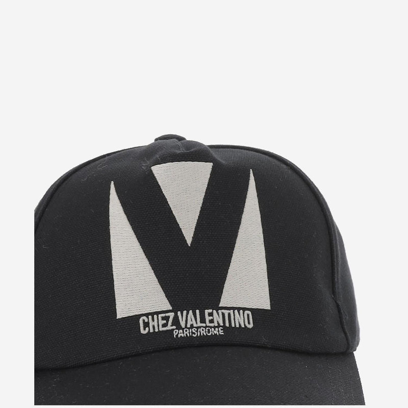 Valentino Garavani 6y2hda41wgj Embroidered Cotton Baseball Cap — Black Caps