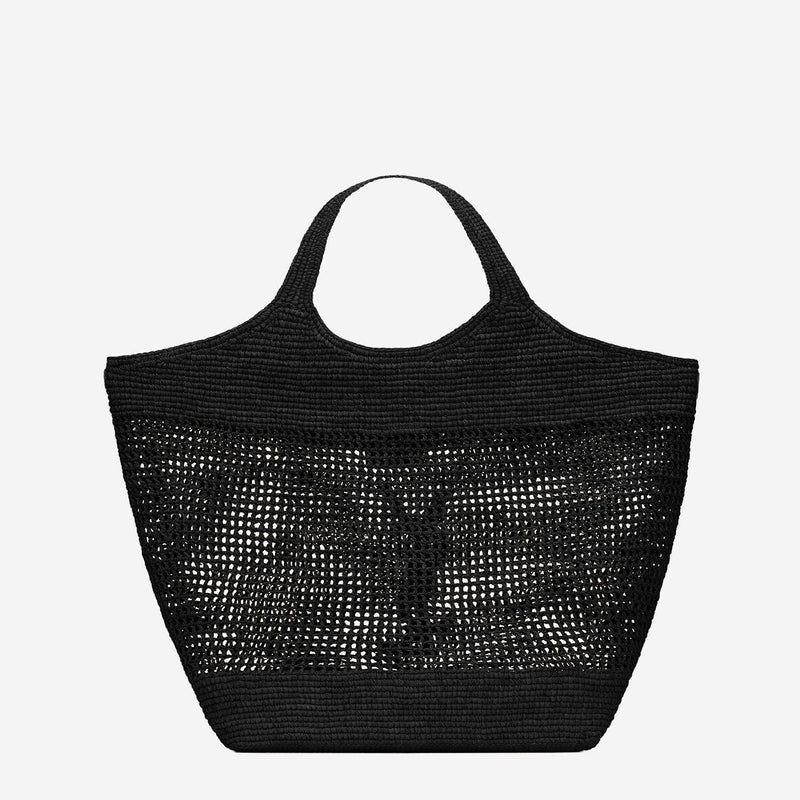 Saint Laurent Icare Tote Bag — Black Raffia