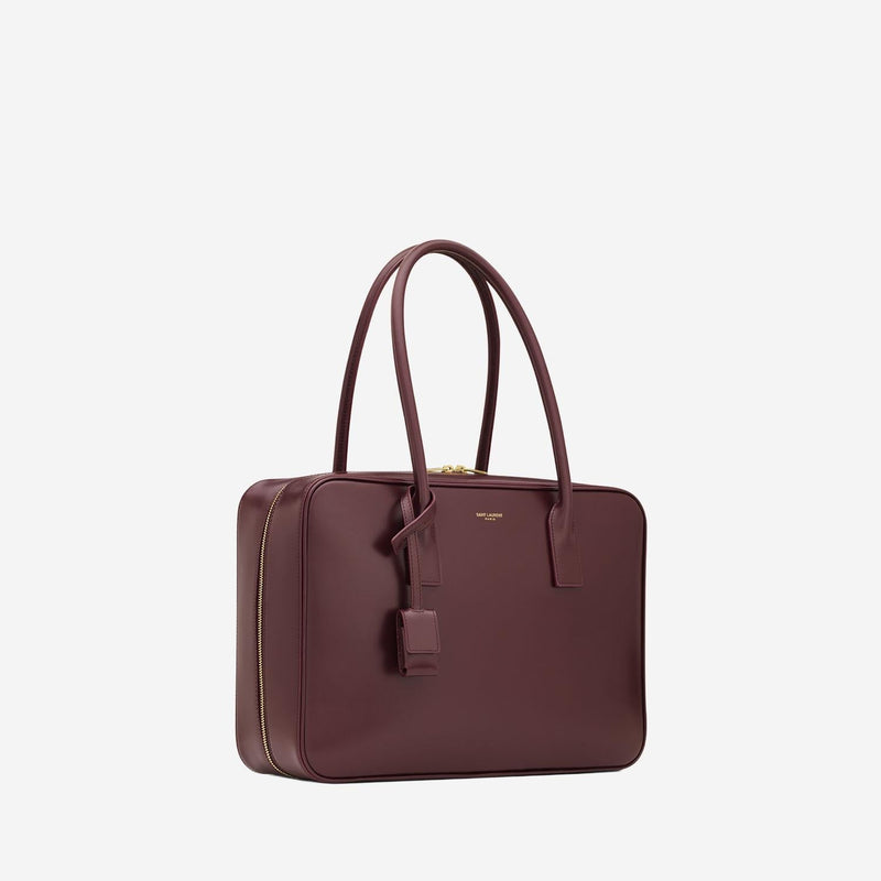 Saint Laurent Top Handle Bag — Burgundy Leather