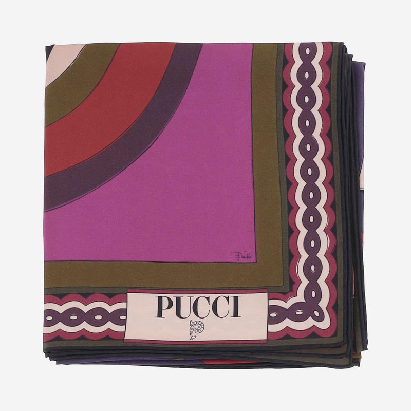 Emilio Pucci Printed Silk Scarf — Multicolor Scarfs