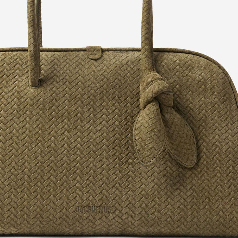 Jacquemus Quilted Calfskin Shoulder Bag — Khaki Leather