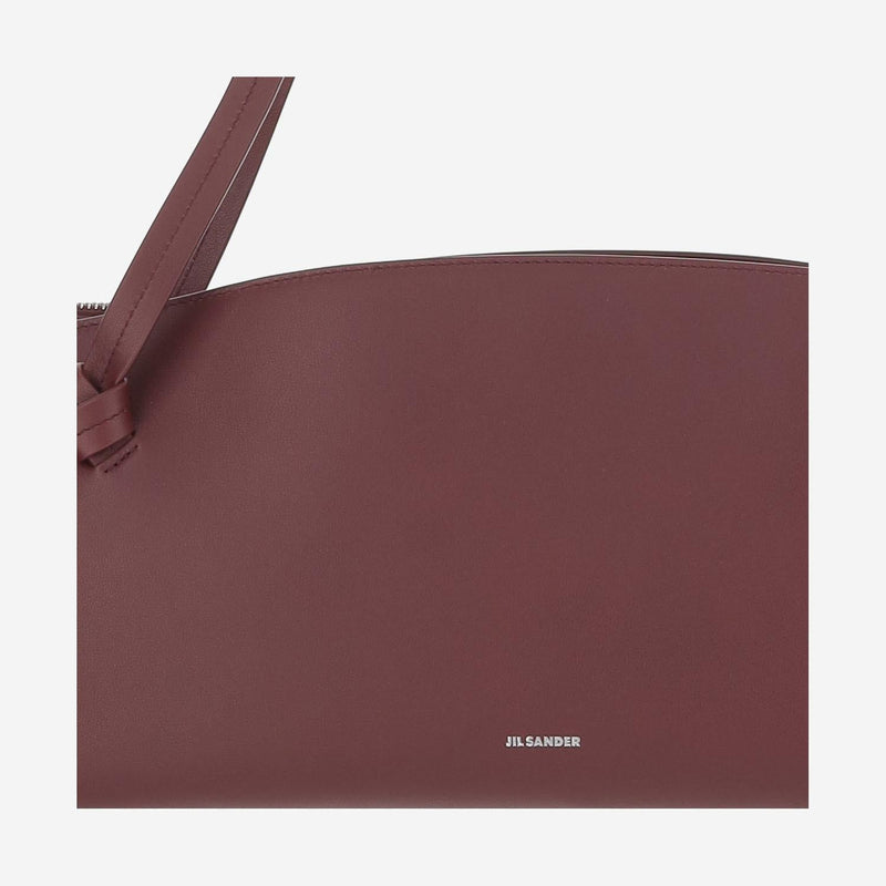 Jil Sander Leather Shoulder Bag — Burgundy
