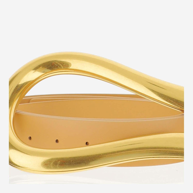 Bottega Veneta Calfskin Belt — Beige