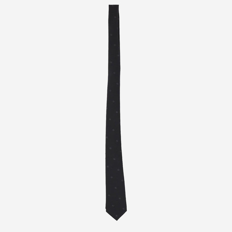 Gucci Silk Jacquard Double Gg Necktie — Black Neckties