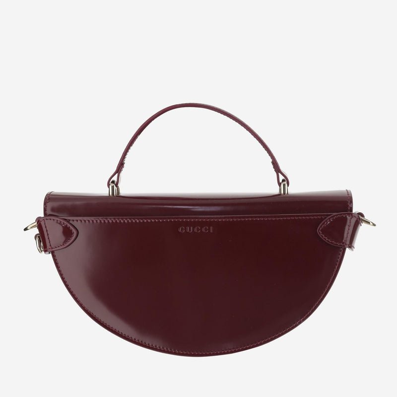 Gucci Smooth Leather Logo Top Handle Bag — Red