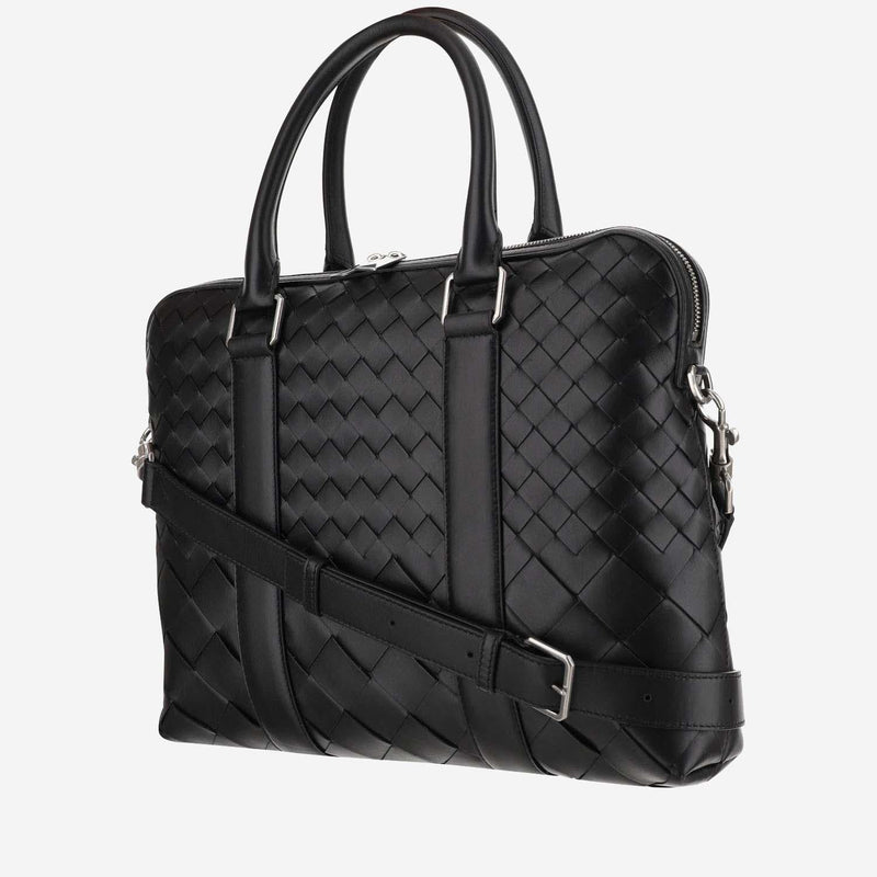 Bottega Veneta Shoulder Bag — Black Calfskin