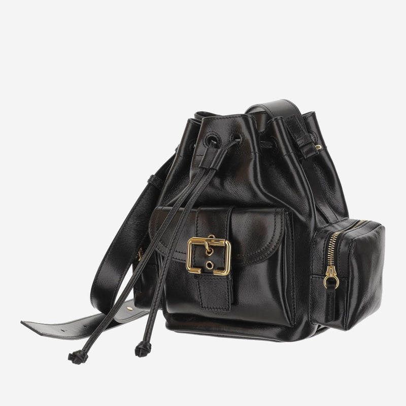 Chloé Polished Buffalo Leather Shoulder Bag — Black