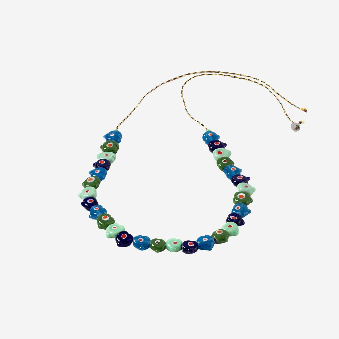 Sorbet Island Heart-Shaped Glass Bead Necklace — Multicolor Necklaces
