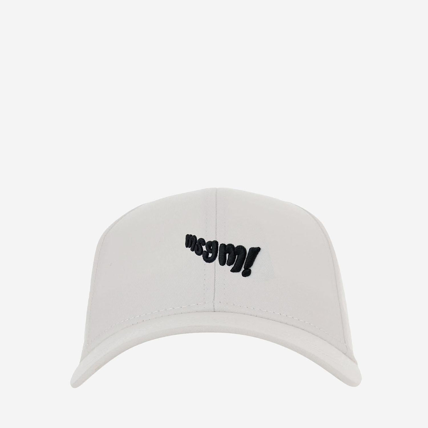 Msgm S6msjubc219 Embroidered Logo Cotton Baseball Cap — White Caps
