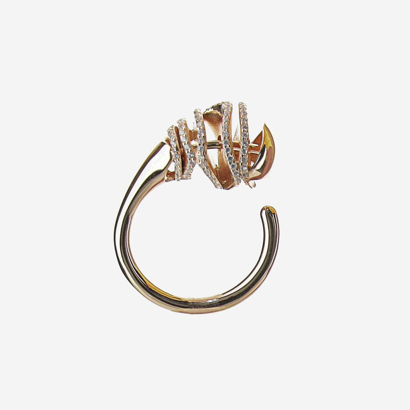 Bottega Veneta Drop Cubic Zirconia Ring — Rose Gold Zircon Rings