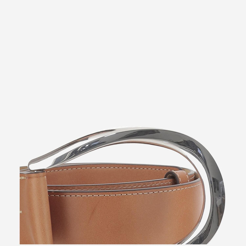 Polo Ralph Lauren Leather With Maxi Buckle Belt — Brown Cow