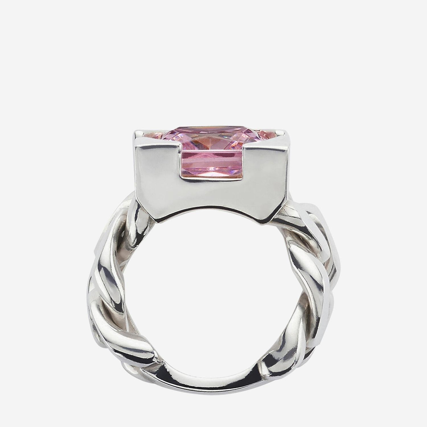 Bottega Veneta Chain-Motif Sterling Silver Ring — Rings